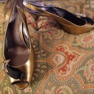 Marc Jacobs 7 37.5 Italian silver stilettos heels shoes